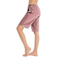 thumbnail image 1 of Womens Pajama Shorts Comfy Lounge Bottom Stripe Printed Sleep Short with Pockets Pj Bottoms, 1 of 3