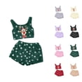 thumbnail image 1 of Womens Pajama Shorts Set – Travel Sleepwear Women's Christmas Printing Two Piece Set Tank Top And Shorts Comfortable Sleepwear And Loungewear Outfit, 1 of 4
