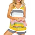 thumbnail image 1 of Womens Pajama Shorts Sets Sleeveless Tank Top and Shorts Pj Set Striped Print Loose Soft Sleepwear Casual Plus Size Loungewear Set S-5XL, 1 of 6