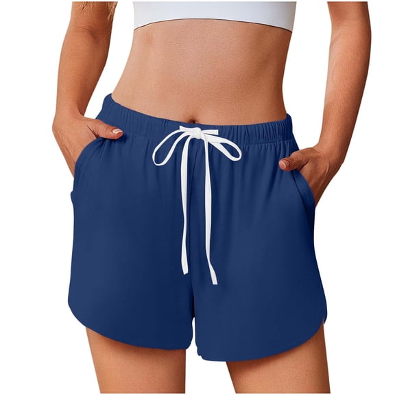Womens Pajama Shorts Soft Sleep Bottoms Plus Size Lounge Boxers Pj Sleepwear Bottom Drawstring Elastic Waist Pull On Stretch Bermuda Shorts Baggy Relaxed Fit Chino Shorts
