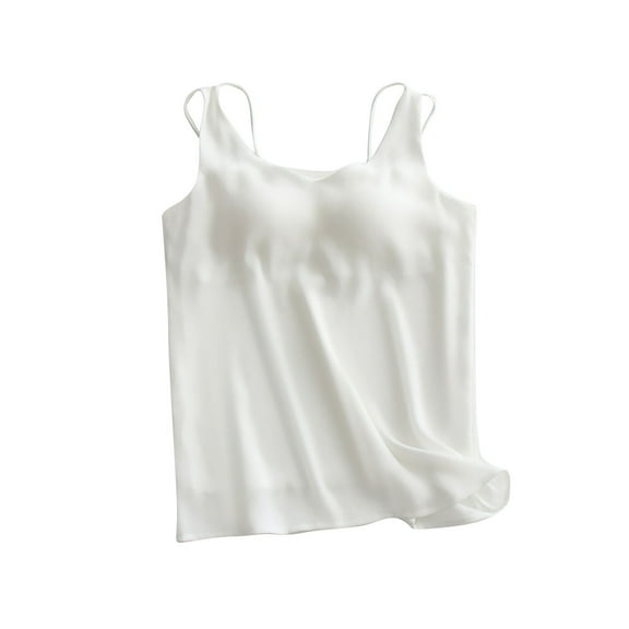 Womens Pajama Top Woman Lightweight and Chiffon V-Neck in Summer with Suspenders Vests Sleeveless Tops and Pajamas. White S