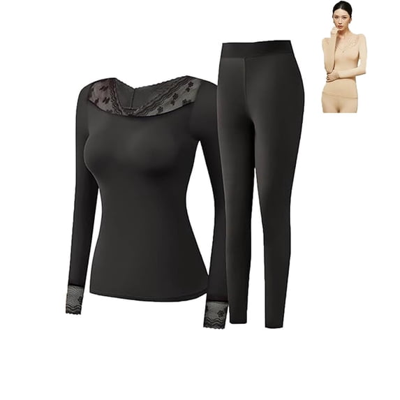 Womens Pajamas Elastic Thermal Inner Wear Women's Thin Thermal Underwear Set High Elastic Long Base Layer