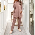 thumbnail image 1 of Womens Pajamas Fall & Winter Pullover Long Sleeve Set Soft Double Fleece with Embossed Design & Cozy Loungewear for Cold Nights, 1 of 6