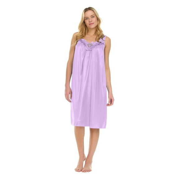 Womens Pajamas NightGowns For Women Sleeveless Satin Silk Nightshirt For Women Wide Strap Plus Size