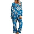 thumbnail image 1 of Womens Pajamas Set Long Sleeve Christmas PJ Sets Cute Xmas Print Soft Loungewear Loose Fit Breathable Homewear Set, 1 of 6