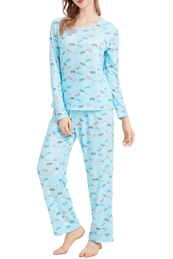 Women’s Pajama Set 2 Piece Lounge Sets Long Sleeve Top and Pants Soft Sleepwear Nightwear Ladies Pjs Fall Winter 2025 Set