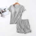 thumbnail image 1 of Womens Pajamas Set Lounge Sets Short Sleeve Sleepwear Soft Pjs Shorts Set with Pockets, Lounge Sets for Women Shorts Pajamas Set Short Sleeve Sleepwear, 1 of 8
