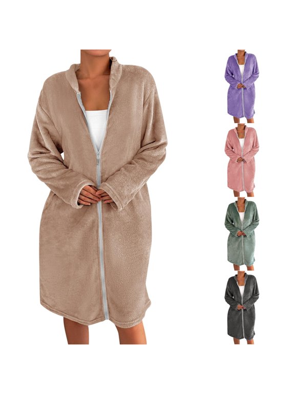 Womens Pajamas Set Robe Soft Bathrobe for Winter Button Warm Loungewear Loungewear for Women