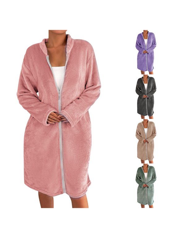 Womens Pajamas Set Robe Soft Bathrobe for Winter Button Warm Loungewear Loungewear for Women