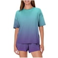 thumbnail image 1 of Womens Pajamas Set Short Sleeve Pajama Button Down Round Neck Short Sleeves Pj Sets Soft Loungewear Shirt and Boxer Pant, 1 of 5