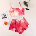 thumbnail image 1 of Womens Pajamas Set Valentines Theme Print Casual Tank Tops and Shorts Soft Comfortable 2 Piece Sleepwear for Women Hot Pink L, 1 of 4