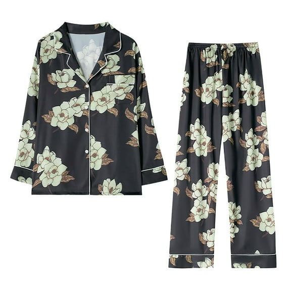 Womens Pajamas Set Women's Printed Casual Home Loose Fitting Pajamas,Pajama Set Womens Pjs Sets Womens Pjs Sets Cute Pajama Sets for Women Matching Pajama Set for Women