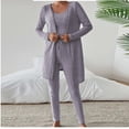 thumbnail image 1 of Womens Pajamas Set Women's Sleepwear Thread Camisole Nightgown Three Piece Set Home Wear Sleepwear Pajama Set Womens Pjs Sets Womens Pjs Sets Winter Pajamas for Women, 1 of 4