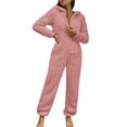 thumbnail image 1 of Womens Pajamas Set Womens Pajama Sets Cozy Women's Jumpsuit Pajamas - Stylish Hooded Loungewear for Comfort and Warmth in Autumn and Winter Season, 1 of 4