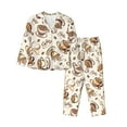 thumbnail image 1 of Womens Pajamas Sets 2 Pack - Hot Coffee Print Long Sleeve Sleepwear Lounge Sets Soft Button Down PJ Sets, 1 of 6