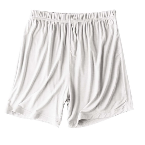 Womens Pajamas Shorts Plus Size Fashion Elastic Waist Baggy Soft Comfy Lounge Lightweight Short Pj's Sweatpant White 3X-Large