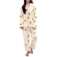 thumbnail image 1 of Womens Pajamas Winter Coral Fleece Pajama Set Thickened Flannel Fabric for Maximum Warmth Soft Cozy Loungewear & Sleepwear for Cold Nights, 1 of 4
