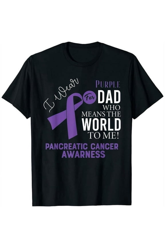 Womens Pancreatic Cancer Fight Cancer Ribbon T-Shirt Black