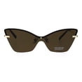 thumbnail image 1 of Womens Panel Shield Lens Futuristic Gothic Cat Eye Sunglasses Brown, 1 of 4