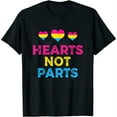 thumbnail image 1 of Womens Pansexual Pride Heart Not Parts Awareness Month Flag Heart T-Shirt White 2X-Large, 1 of 5
