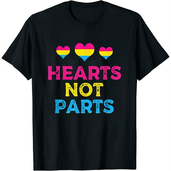 Womens Pansexual Pride Heart Not Parts Awareness Month Flag Heart T-Shirt White 4X-Large