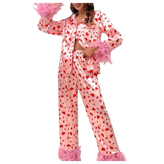 Womens Pant Suit Grandmother Bride Wedding Guest Pants for Women Dress Women Formal Pants Suits for Work Wedding Guest Pantsuit Fashion Casual Printed Long Sleeve Shirt Long Trousers Two Piece S Red L