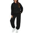 thumbnail image 1 of Womens Pant Suit Long Sleeve 2 Outfits Hoodie Sweat Sets Oversized Sweatshirt Baggy Fall Fashion Sweat With Pockets Lady Two Piece Sets for Women, 1 of 6
