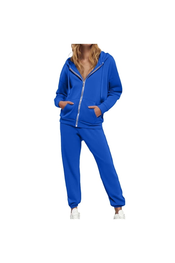 Womens Suits 2 Piece Set Business Women Fashion Solid Casual Drawstring Pant Suits for Women Dressy Wedding Guest with Elastic Waist Misses Business Pants for Formal Workshop Suit Wedding Out Blue 3XL