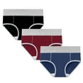 thumbnail image 1 of Womens Panties Cotton Plus Size, 3PC Women's Large Solid Color Menstrual High Waist Pants With Hip Lifting Underwear 3PK, 1 of 5