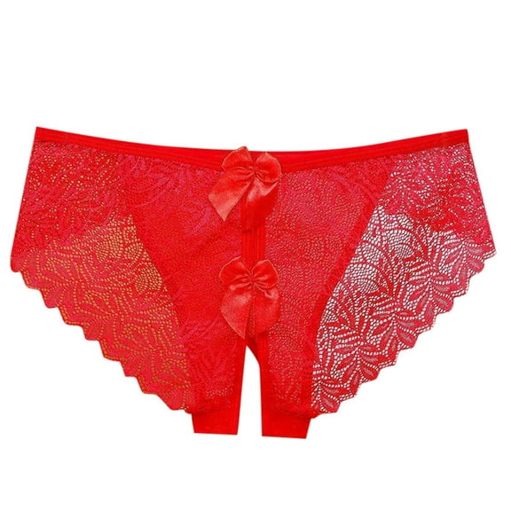 Womens Panties Low Rise Lace Panties Cut out Mesh Lingerie Crotchless Panties Cute Underwear for Women