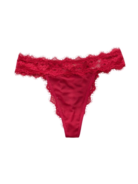 Womens Panties Low Rise Womens Underwear Ribbed No Show Ladies Thongs for Women Panties Red M