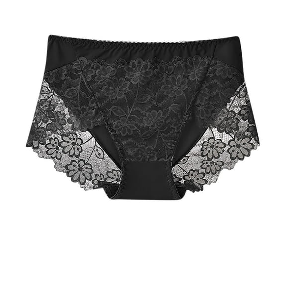 uublik Womens Panties Plus Size Seamless Boxer Briefs Full Coverage Soft Stretch Boxer Shorts Lace Underwear Black