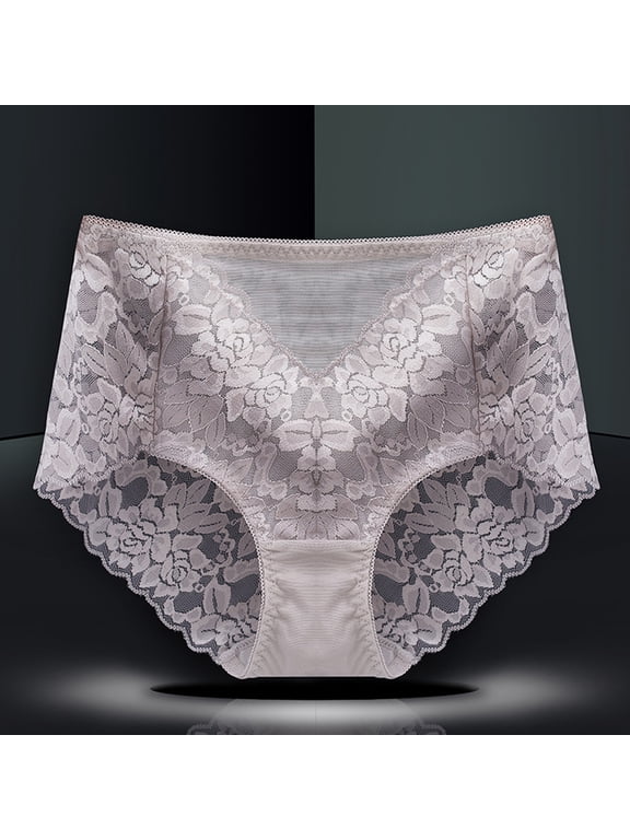 Womens Panties Seamless Floral Lace Mid High Waist Underwear High Stretch No Show Durable Edge Casual Everyday Outfit