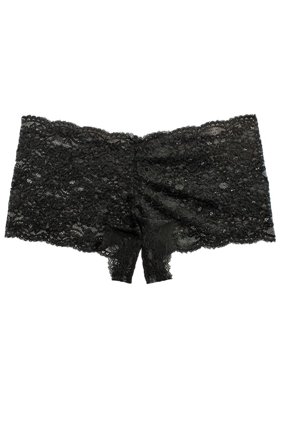 Womens Panties Small to Plus Size Open Peek-a-Boo Lace Boyshort Lingerie