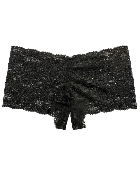 Womens Panties Small to Plus Size Open Peek-a-Boo Lace Boyshort Lingerie