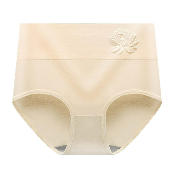 Womens Panties Women's Large Size High Waist Panties Fashionable Women's Panties White Cotton Underwear for Women Beige XXL