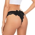 thumbnail image 1 of Womens Panties - Women's Seductive Lace Thong, Panties for Women,Color: Black Size: 3XL, 1 of 6