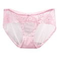 thumbnail image 1 of Womens Panties - Women's Transparent Low Waisted Seamless Lace Pure Triangle Pants Thin Mesh Underwear, Panties for Women,Color: Pink Size: L, 1 of 3
