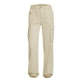 thumbnail image 1 of Womens Pants Adjustable Straight Fit Cargo Pants High Waist Baggy Hiking Pants With Pocket Wide Leg Parachute Pants, 1 of 7