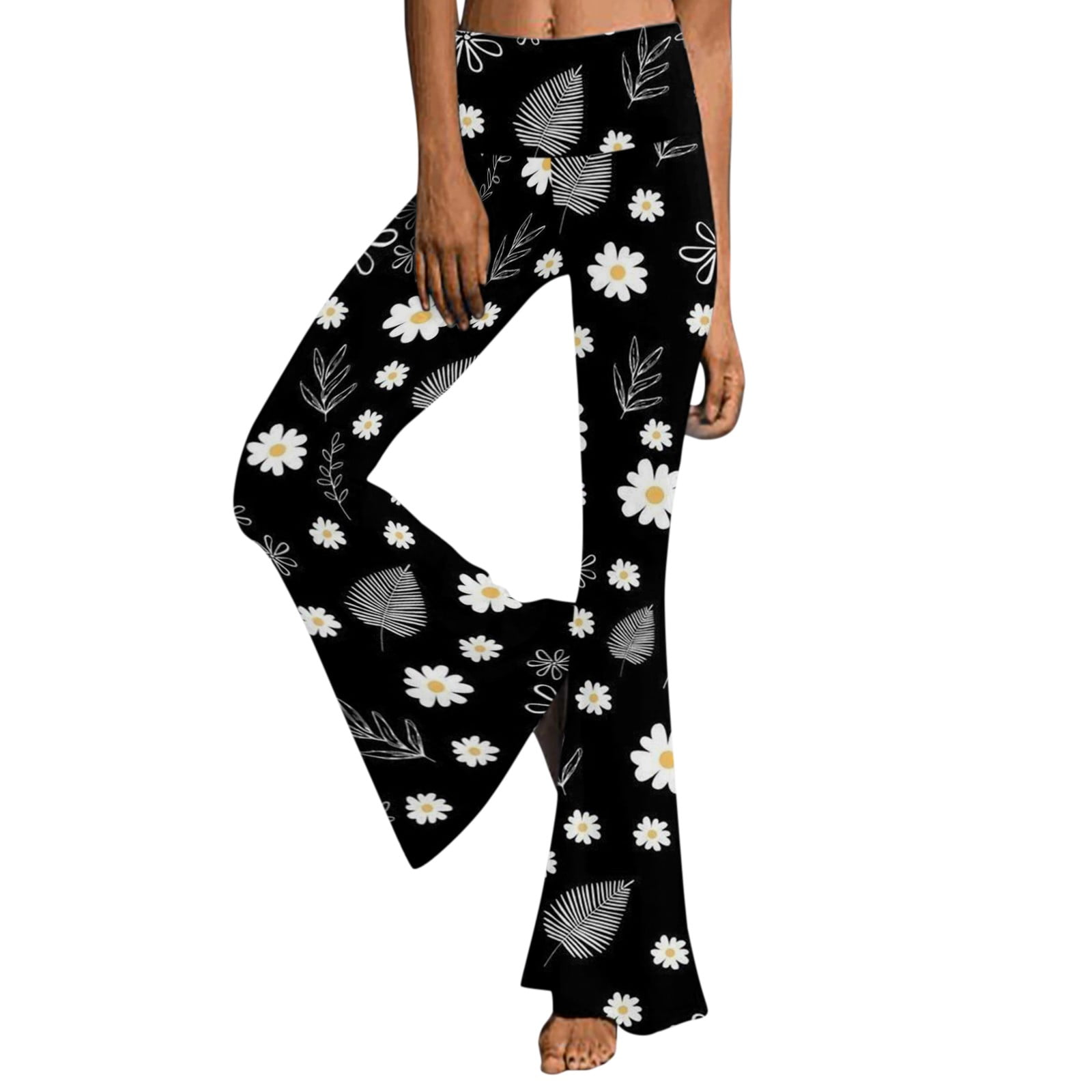 Big Sale Women's Vintage Floral Print Flare Pants Y2k High Big Sale Women's Vintage Floral Print Flare Pants Y2k High