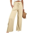 thumbnail image 1 of Womens Pants Casual Pants Beige Baggy Pants Women Lounge Pants for Women Loose Fit High Waisted Wide Leg Pants for Women with Pockets Women Summer Pants, 1 of 6