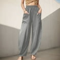 thumbnail image 1 of Womens Pants Casual Pants Grey Trousers for Women Women Lounge Pants Wide Leg Womens Pants Summer Pants for Women 2025, 1 of 4