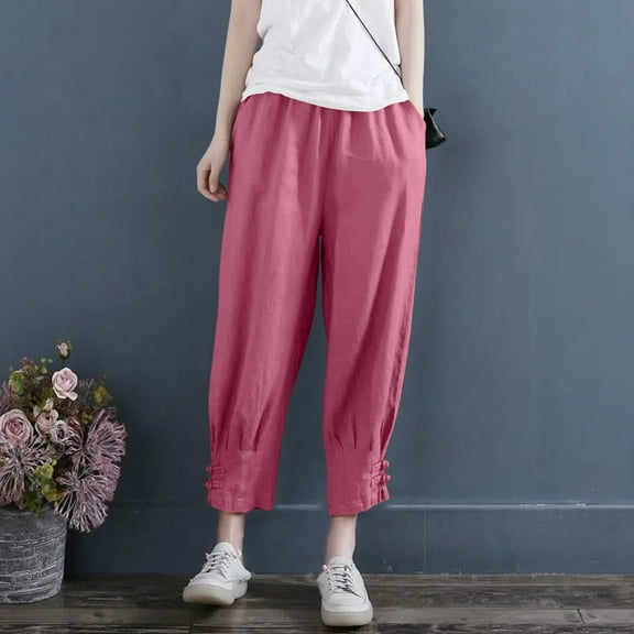 Womens Pants Casual Pants Pink Pants for Women Lounge Pants for Women High Waisted Wide Leg Pants with Pockets Summer Pants