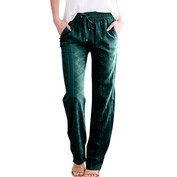 Womens Pants Casual Pants Women Green Yoga Pants Lightweight Summer Pants Women High Waist Wide Leg Pants with Pockets Womens Fall Pants