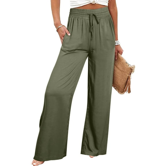 Womens Pants Casual Pants for Women Green Baggy Pants Women Loose Fit Pants for Women Wide Leg Pants for Women with Pockets Women Fall Pants