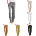 thumbnail image 1 of Womens Pants Casual Solid Color Straight Leg Empire Waist Loose Fit baggy Trousers With Pocket, 1 of 5
