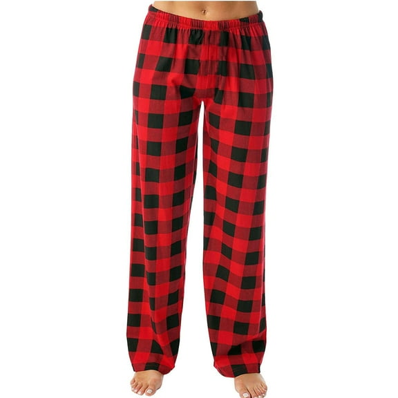Womens Pants Casual Trendy Fashion Plaid Loose Sport Plaid Pajama Trousers Pajama Sleepwear Buffalo Plaid Pajamas Pants for Women