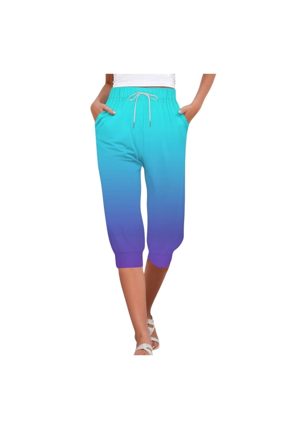 Womens Pants Casual Womens Pants Sky BlueBaggy Pants Women Loose Womens Pants Elastic Waist Pants for Women Womens Summer Pants