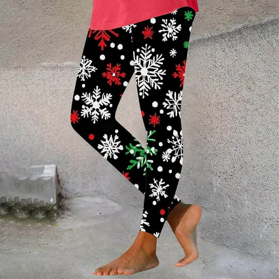 Womens Pants Christmas Printed Leggings Yoga Casual Pants Leggings,Pants for Women Plus Size Multicolor XXL