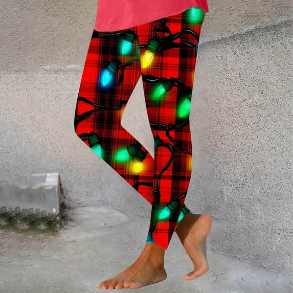 Womens Pants Christmas Printed Leggings Yoga Casual Pants Leggings,Pants for Women Plus Size Multicolor XXXL